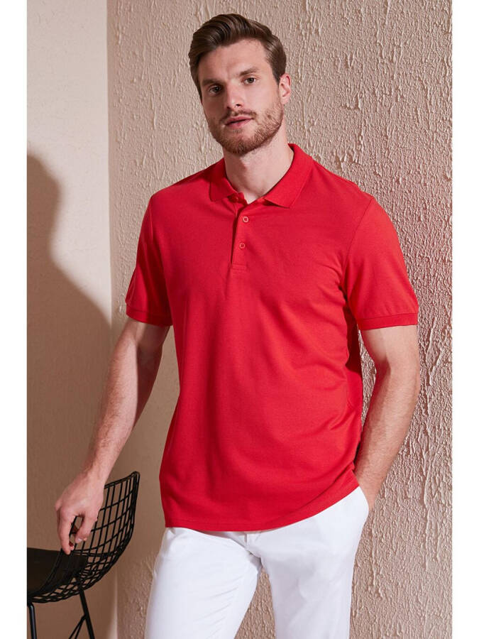 Regular Fit Buttoned Polo Collar Polo Men's T-Shirt 5902127 - 8