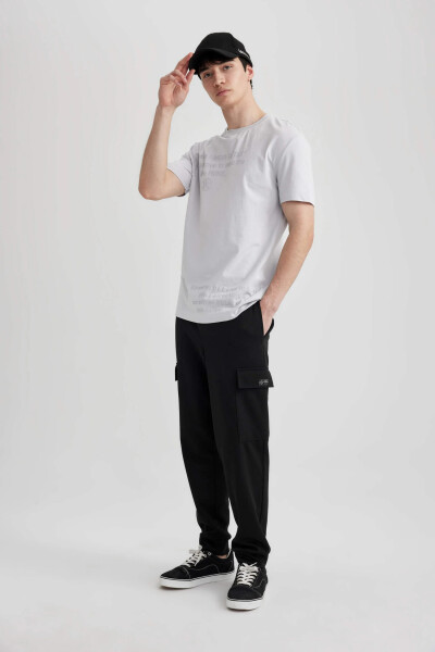 Regular Fit Cargo Pocket Sweatpants Black - 7