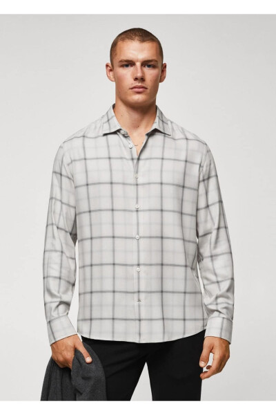 Regular fit checked shirt - MANGO MAN