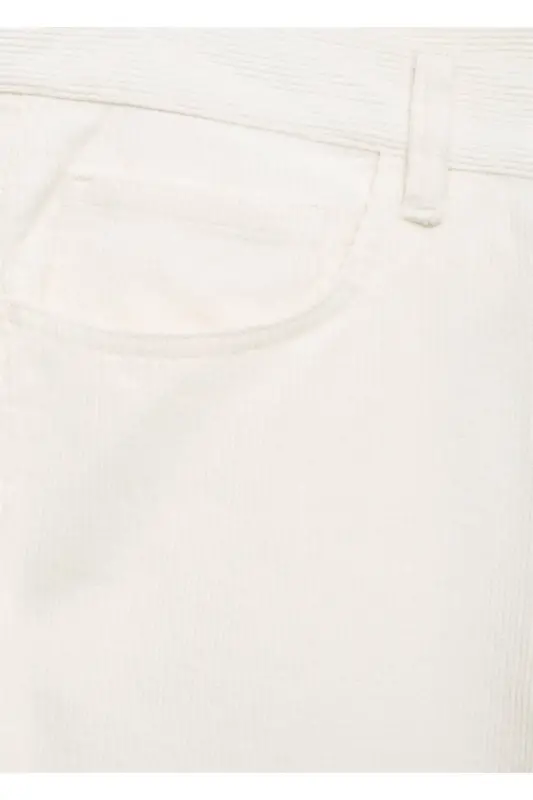 Regular fit corduroy trousers - Off White - MANGO MAN