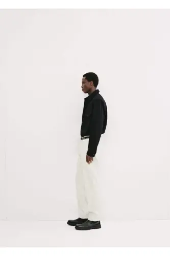 Regular fit corduroy trousers - Off White - 3