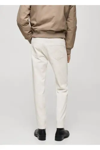 Regular fit corduroy trousers - Off White - 8