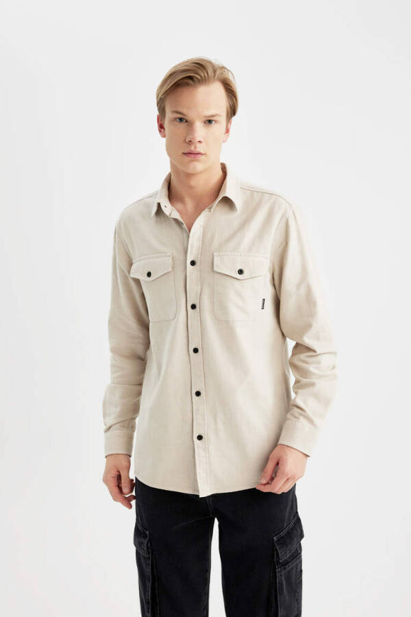 Regular Fit Cotton Long Sleeve Shirt - 4