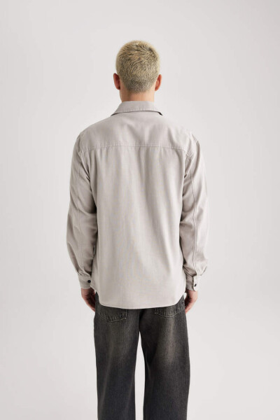 Regular Fit Cotton Long Sleeve Shirt Grey - 7