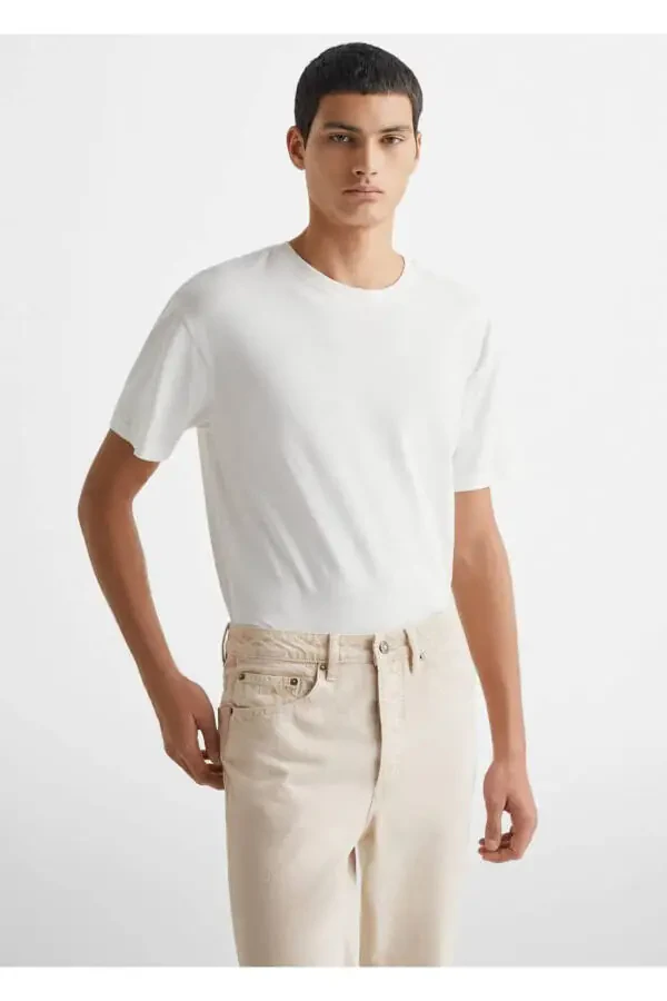 Regular fit cotton pants - 1