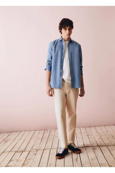 Regular fit cotton pants - 7