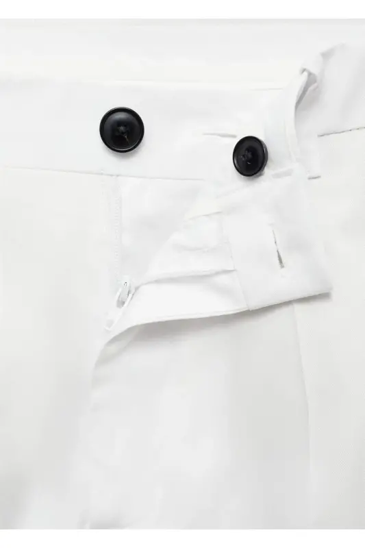 Regular fit cotton pants - Off White - 6