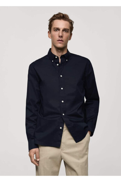 Regular fit cotton shirt - MANGO MAN