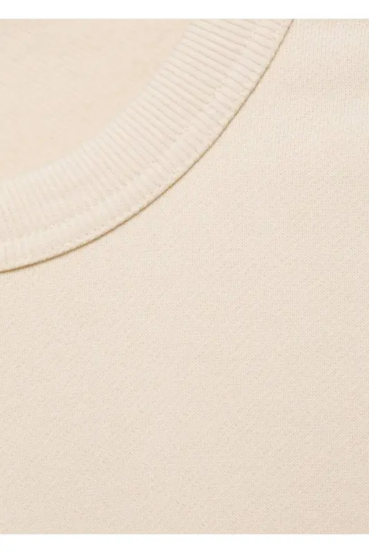 Regular fit cotton sweatshirt-Ecru - 5