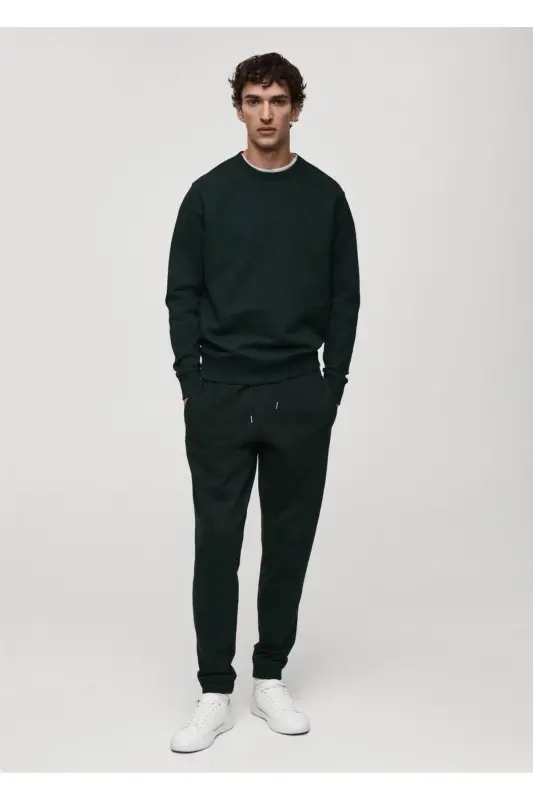Regular fit cotton sweatshirt - Green - 2