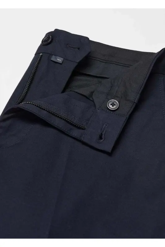 Regular fit cotton trousers - Navy Blue - 7