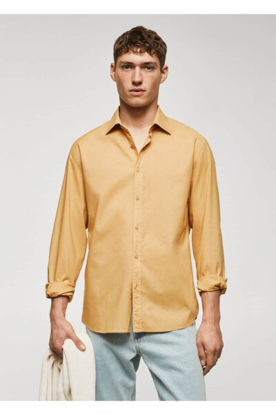 Regular Fit Cotton Voile Shirt - MANGO MAN