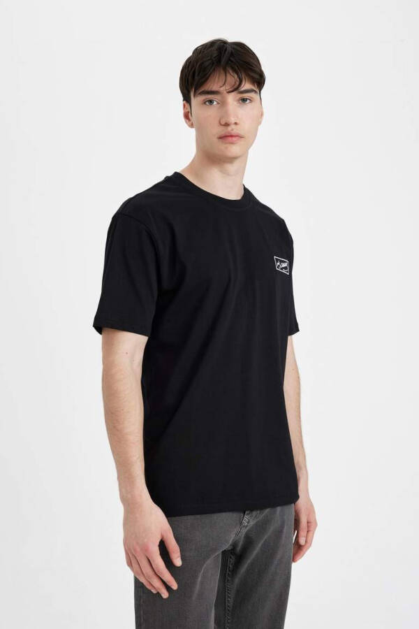 Regular Fit Crew Neck Atatürk Printed Short Sleeve T-Shirt Black - 7