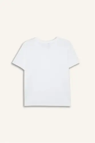 Regular Fit Crew Neck Basic Plain Premium Short Sleeve T-Shirt-White - 6