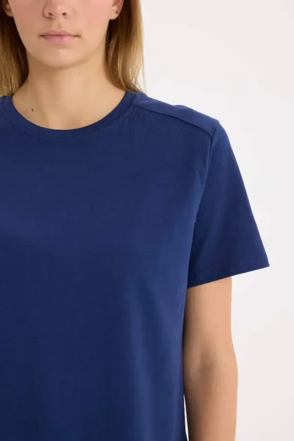 Regular Fit Crew Neck Premium Short Sleeve T-Shirt Navy - 5