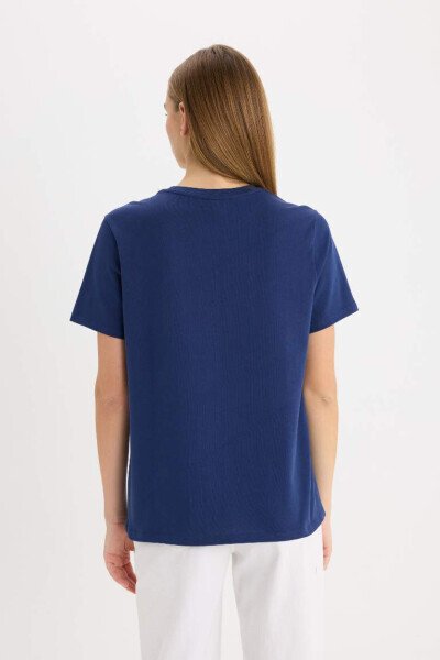 Regular Fit Crew Neck Premium Short Sleeve T-Shirt Navy - 6