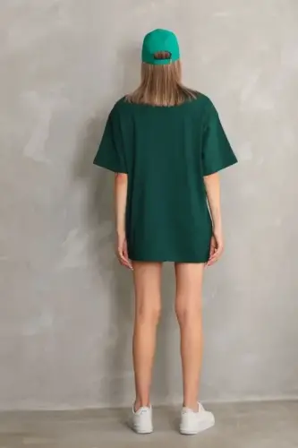 Regular Fit Crew Neck Summer Short Sleeve Basic T-Shirt - Green - 4