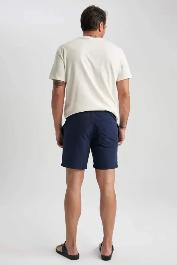 Regular Fit Diz Üstü Deniz Şortu İndigo - 14