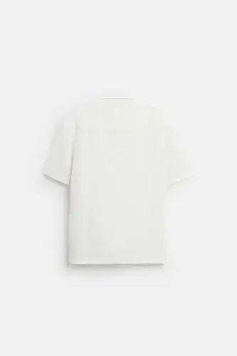 REGULAR FIT DOKULU KO'YLAK-Ekru - 7