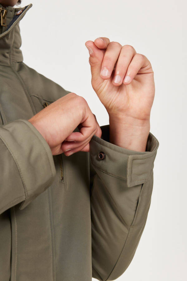 Regular Fit Green Hooded Parka - 6