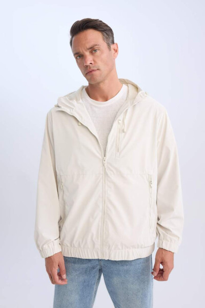 Regular Fit Hooded Jacket with Zippered Pockets Mesh Lined Seasonal Rock - 1