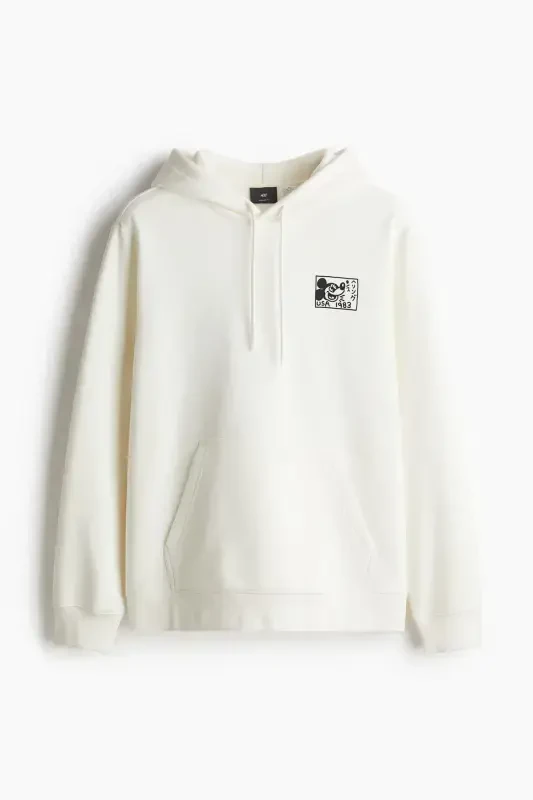 Regular Fit Hoodie-White/Mickey Mouse - 3