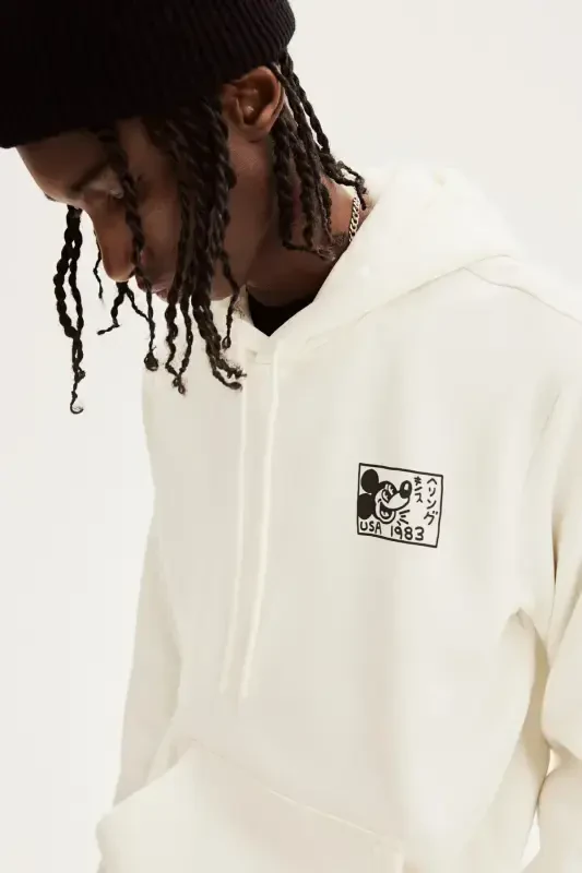 Regular Fit Hoodie-White/Mickey Mouse - 5