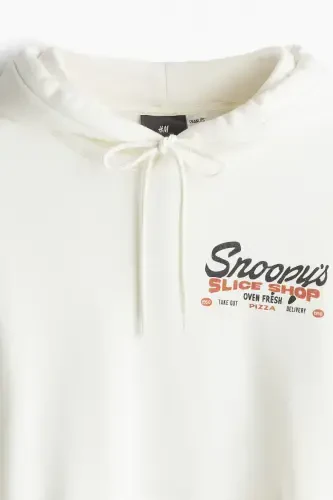 Regular Fit Hoodie-White/Snoopy - 8