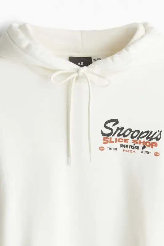 Regular Fit Hoodie-White/Snoopy - 8