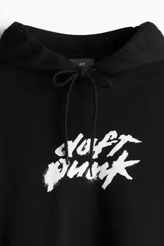 Regular Fit Kapüşonli Ust-Qora/Daft Punk - 7