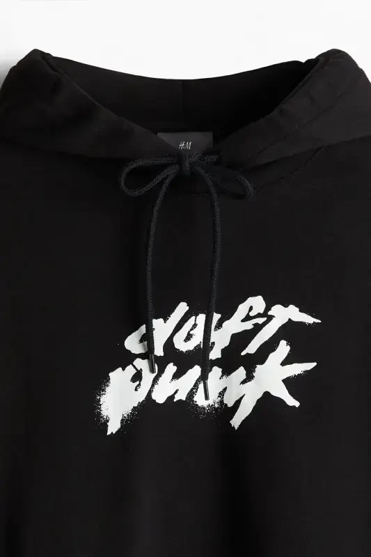 Regular Fit Kapüşonli Ust-Qora/Daft Punk - 7