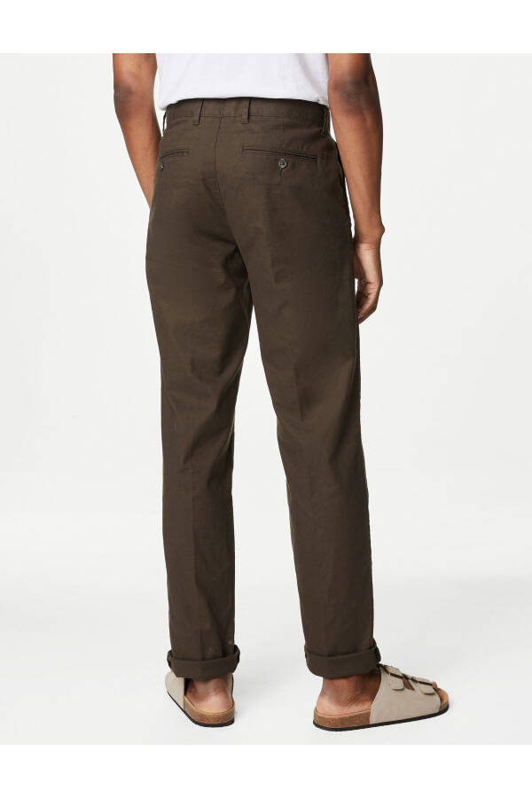 Regular Fit Keten Chino Pantolon - 19