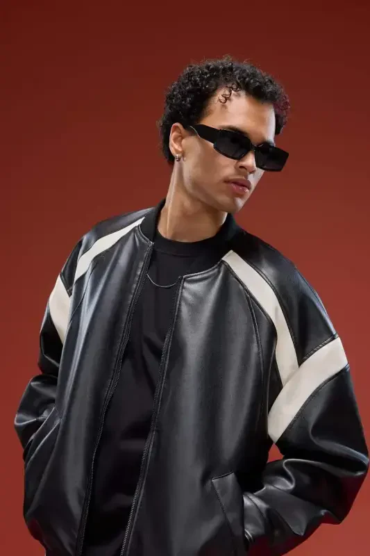 Regular Fit Kollej Yoqali Bomber Fermuarli Kurtka Qora - DEFACTO