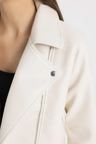 Regular Fit Куртка из искусственной кожи A0906ax23au - Бежевый-BG414 - 5