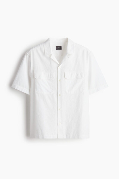 Regular Fit Linen Blend Utility Shirt - 6