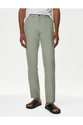 Regular Fit Linen Chino Pants - MARKS & SPENCER (1)