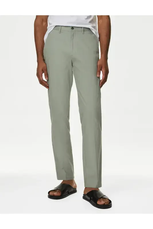 Regular Fit Linen Chino Pants - 2