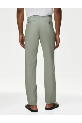 Regular Fit Linen Chino Pants - 4
