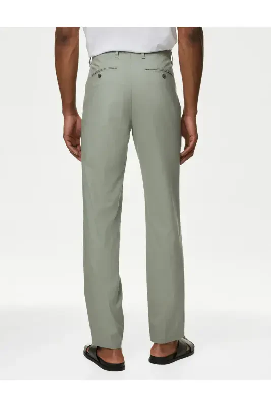 Regular Fit Linen Chino Pants - 4