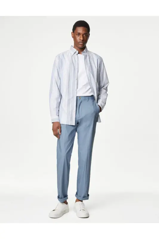 Regular Fit Linen Chino Pants - 1