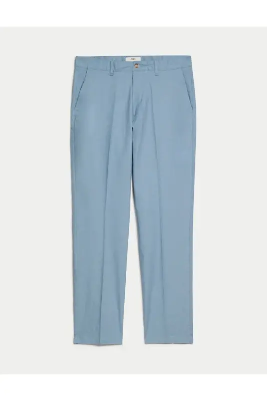 Regular Fit Linen Chino Pants - 6