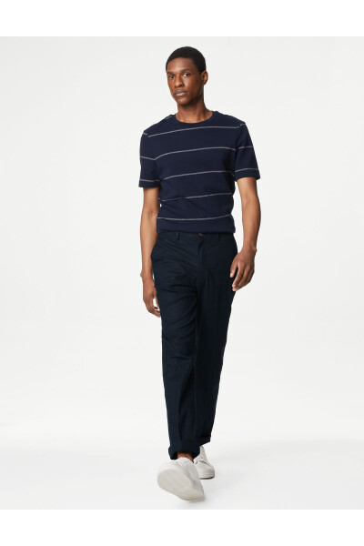 Regular Fit Linen Chino Pants - 17