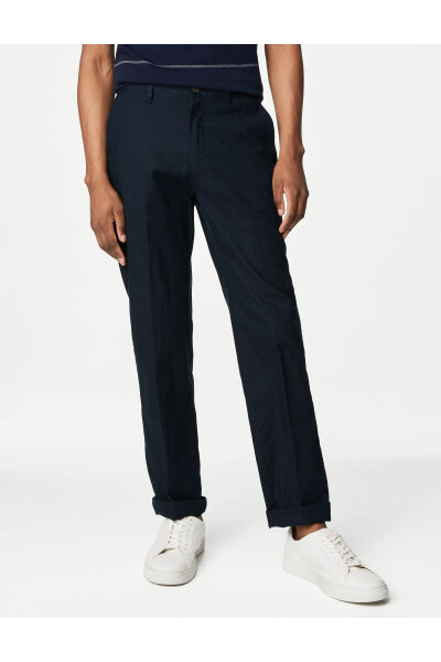 Regular Fit Linen Chino Pants - 18