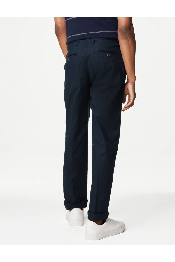 Regular Fit Linen Chino Pants - 19