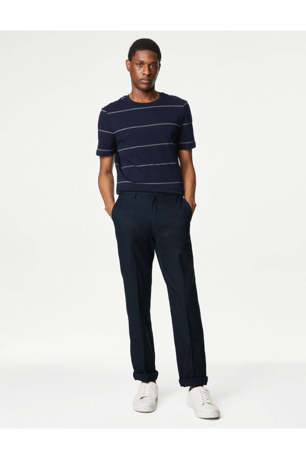 Regular Fit Linen Chino Pants - 11