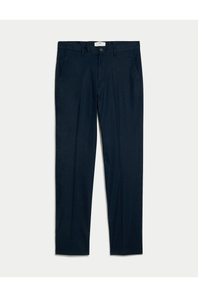 Regular Fit Linen Chino Pants - 5