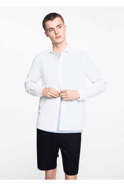 Regular fit linen shirt - MANGO TEEN