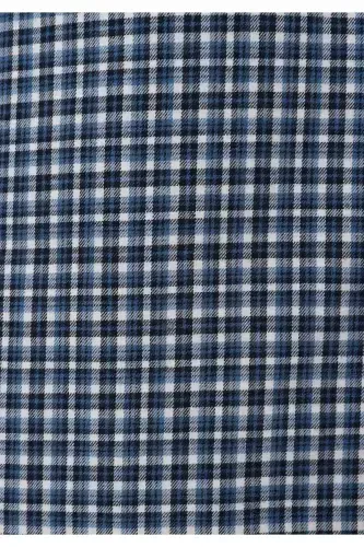 Regular Fit Long Sleeve Plaid Navy Blue Men's Shirt - 5