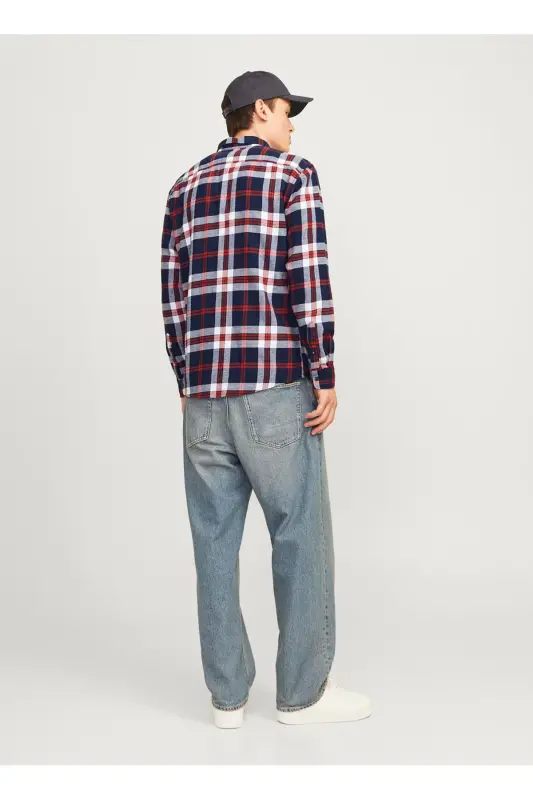 Regular Fit Navy Blue Men's Shirt - 5