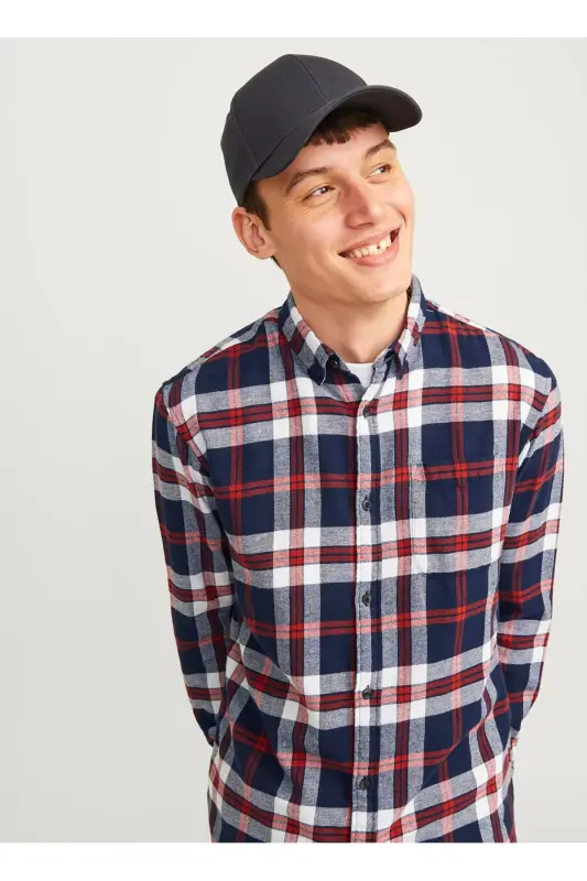 Regular Fit Navy Blue Men's Shirt - 2
